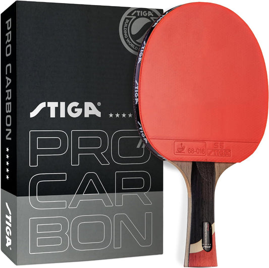 Pro Carbon Performance-Level Table Tennis Racket with Carbon Technology for Tournament Play - Red and Blue Colors