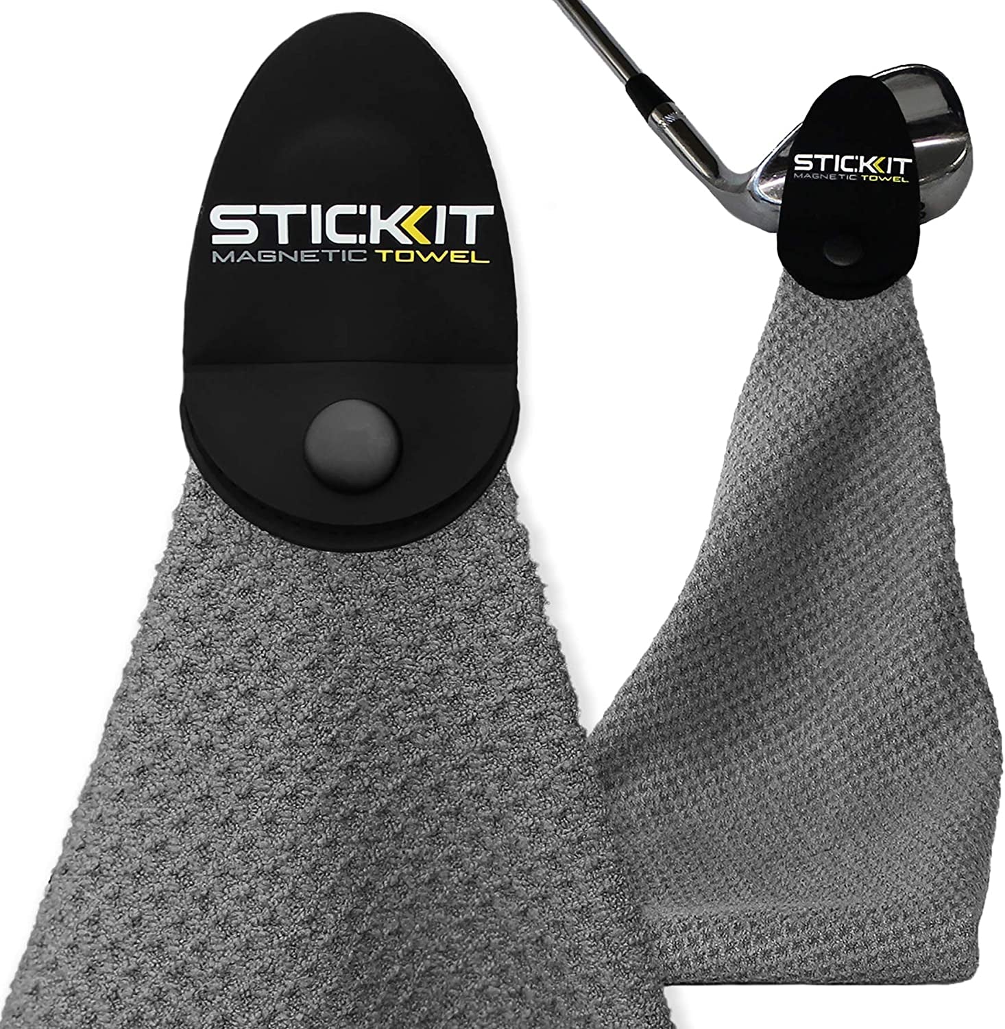 Magnetic Golf Towel, Premium 29" Microfiber with Deep Waffle Pockets, Industrial Strength Magnet for Secure Hold to Golf Carts & Clubs, Ultra-Absorbent, Fast-Drying, Easy-Clean Design