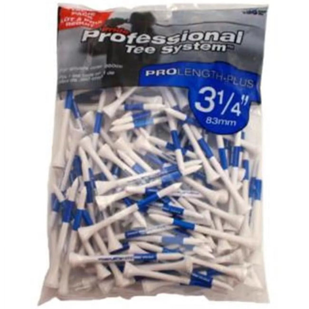 Pride Professional Tee System, 3.25 Inch Blue on White Prolength plus Tee, 135 Count