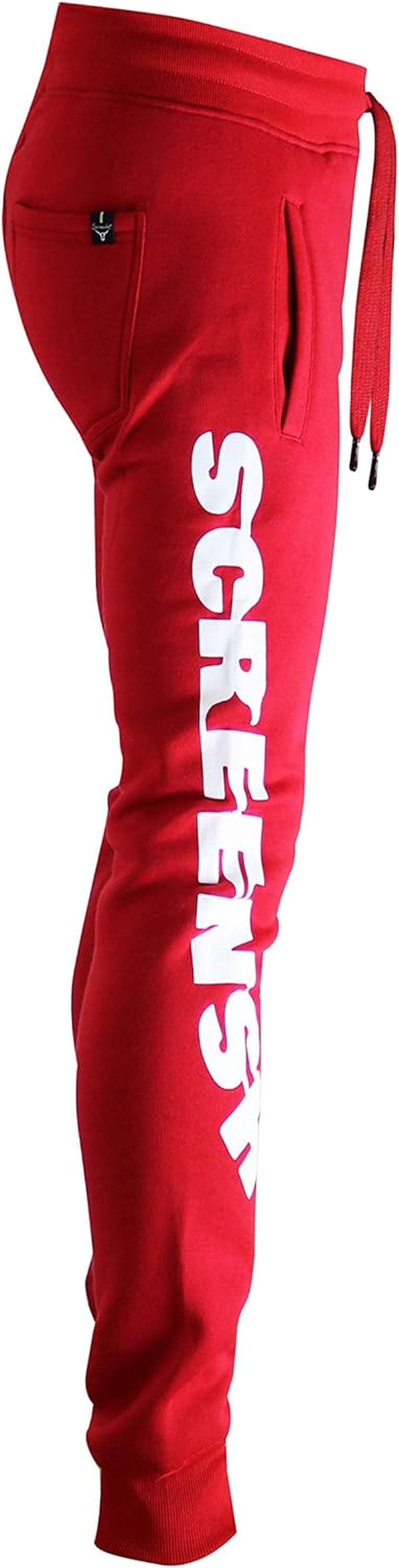 Mens Hip Hop Premium Classic Fit Urban Fleece Pants - Street Fashion Sweatpants Ribbed Wasteband with Drawstring